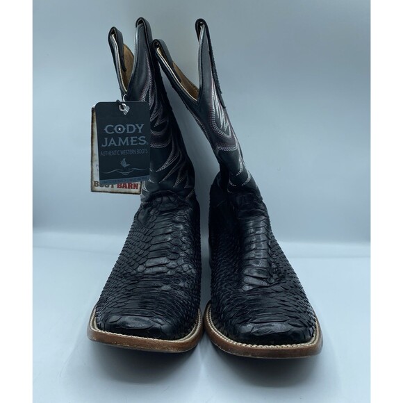 Cody James Boot Mens Men 12 D Matte Exotic Pythons Black Broad Square Toe Cowboy main image 13
